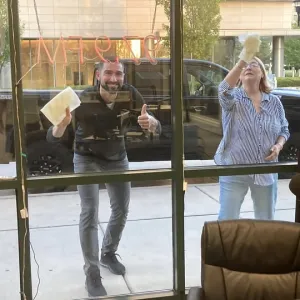 Keeping the Windows clean after being featured on "Nite lite with Pete Schwaba" 